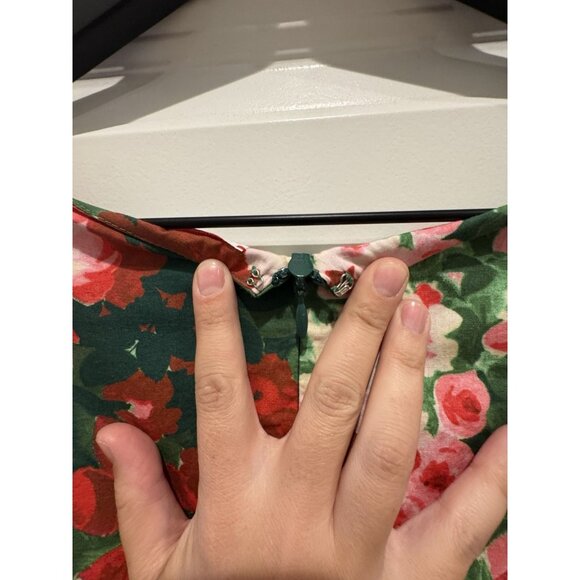 Frances Valentine Shimmy A-Line Floral-Print Cotton Midi Dress - Picture 12 of 13